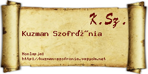 Kuzman Szofrónia névjegykártya